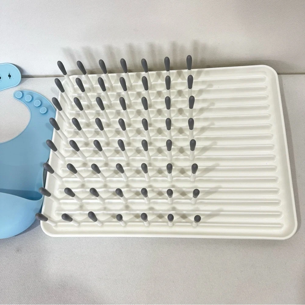 Bottle & Accessories Drying Rack And Blue Silicone Bib Bundle Lot